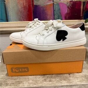 Kate Spade White Sneakers with Black Spade